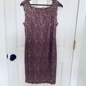 Adrianna Papell Dusty Rose Lace Dress